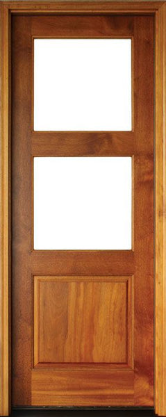 WDMA 34x78 Door (2ft10in by 6ft6in) Exterior Mahogany Full View 2 Lite over 1 Panel Single Door 1