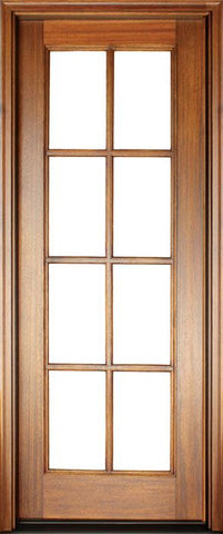WDMA 34x78 Door (2ft10in by 6ft6in) French Mahogany Full View SDL 8 Lite Impact Single Door 1-3/4 Thick 1