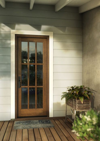 WDMA 34x78 Door (2ft10in by 6ft6in) Patio Swing Mahogany 9 Lite TDL Exterior or Interior Single Door 1