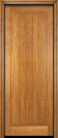 WDMA 34x78 Door (2ft10in by 6ft6in) Exterior Barn Mahogany Rustic-Old World Home Style 1 Panel V-Grooved Plank or Interior Single Door 2
