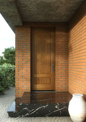 WDMA 34x78 Door (2ft10in by 6ft6in) Exterior Barn Mahogany 2 Panel Arch Top V-Grooved Plank or Interior Single Door 1