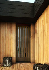 WDMA 34x78 Door (2ft10in by 6ft6in) Exterior Barn Mahogany Mid Century Slim Lite Shaker Contemporary Modern or Interior Single Door 1