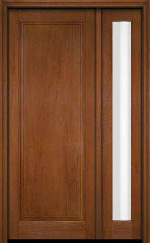 WDMA 34x78 Door (2ft10in by 6ft6in) Exterior Swing Mahogany Full Raised Panel Solid Single Entry Door Sidelight 4