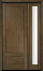 WDMA 34x78 Door (2ft10in by 6ft6in) Exterior Swing Mahogany 3/4 Raised Panel Solid Single Entry Door Sidelight 3