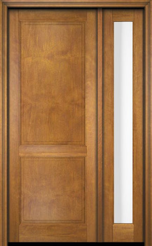 WDMA 34x78 Door (2ft10in by 6ft6in) Exterior Swing Mahogany 2 Raised Panel Solid Single Entry Door Sidelight 1