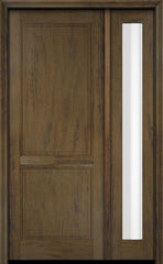 WDMA 34x78 Door (2ft10in by 6ft6in) Exterior Swing Mahogany 2 Raised Panel Solid Single Entry Door Sidelight 3