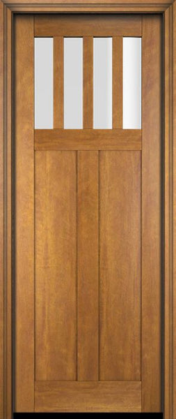 WDMA 34x78 Door (2ft10in by 6ft6in) Exterior Barn Mahogany 4 Horizontal Lite Craftsman or Interior Single Door 1
