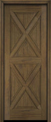 WDMA 34x78 Door (2ft10in by 6ft6in) Exterior Barn Mahogany 2 Crossbuck Panel Entry Door 4