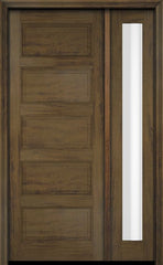 WDMA 34x78 Door (2ft10in by 6ft6in) Exterior Swing Mahogany 5 Raised Panel Solid Single Entry Door Sidelight 3