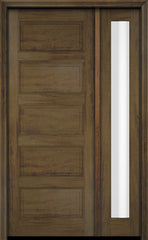 WDMA 34x78 Door (2ft10in by 6ft6in) Exterior Swing Mahogany 5 Raised Panel Solid Single Entry Door Sidelight 3