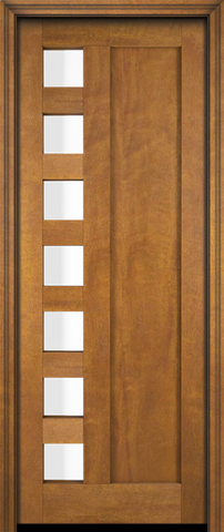 WDMA 34x78 Door (2ft10in by 6ft6in) Interior Barn Mahogany Mid Century 1 Panel Contemporary Modern 7 Lite Exterior or Single Door 1