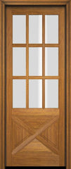 WDMA 34x78 Door (2ft10in by 6ft6in) Exterior Barn Mahogany 9 Lite Crossbuck Mahognay Entry Door 2
