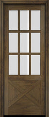 WDMA 34x78 Door (2ft10in by 6ft6in) Exterior Barn Mahogany 9 Lite Crossbuck Mahognay Entry Door 4