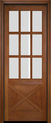 WDMA 34x78 Door (2ft10in by 6ft6in) Exterior Barn Mahogany 9 Lite Crossbuck Mahognay Entry Door 5
