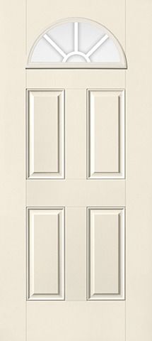 WDMA 34x80 Door (2ft10in by 6ft8in) Exterior Smooth F-Grille Colonial 4 Lite Half Lite Fan Lite 4 Panel Star Single Door 1