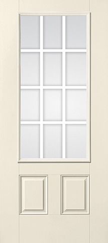 WDMA 34x80 Door (2ft10in by 6ft8in) Patio Smooth GBG Flat Wht Colonial 12 Lite Star Single Door 1