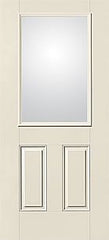 WDMA 34x80 Door (2ft10in by 6ft8in) Exterior Smooth Fiberglass Impact Door 1/2 Lite 2 Panel Clear 6ft8in 1