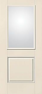 WDMA 34x80 Door (2ft10in by 6ft8in) Exterior Smooth Fiberglass Impact Door 1/2 Lite 1 Panel Clear 6ft8in 1