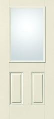 WDMA 34x80 Door (2ft10in by 6ft8in) Exterior Smooth Fiberglass Impact Door 1/2 Lite 2 Panel Clear Low-E 6ft8in 1