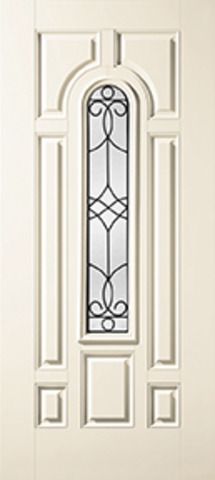 WDMA 34x80 Door (2ft10in by 6ft8in) Exterior Smooth Salinas Center Arch Lite 7 Panel Star Single Door 1