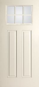 WDMA 34x80 Door (2ft10in by 6ft8in) Exterior Smooth SDL Low-E Craftsman 6 Lite 2 Panel Star Single Door 1