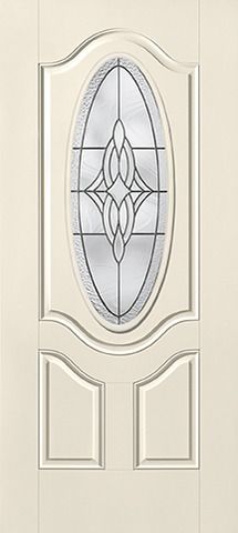 WDMA 34x80 Door (2ft10in by 6ft8in) Exterior Smooth Wellesley 3/4 Deluxe Oval Lite 2 Panel Star Single Door 1