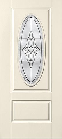 WDMA 34x80 Door (2ft10in by 6ft8in) Exterior Smooth Wellesley 3/4 Captured Oval Lite 1 Panel Star Single Door 1