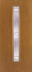 WDMA 34x80 Door (2ft10in by 6ft8in) Exterior Oak Fiberglass Door Linea Centered Saratoga 6ft8in 1