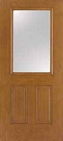 WDMA 34x80 Door (2ft10in by 6ft8in) Exterior Oak Fiberglass Impact Door 1/2 Lite Clear 6ft8in 2-Panel 1