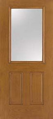 WDMA 34x80 Door (2ft10in by 6ft8in) Exterior Oak Fiberglass Impact Door 1/2 Lite Clear 6ft8in 2-Panel 1