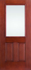 WDMA 34x80 Door (2ft10in by 6ft8in) Exterior Mahogany Fiberglass Impact Door 1/2 Lite 2 Panel Clear Low-E 6ft8in 1