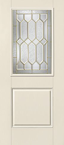 WDMA 34x80 Door (2ft10in by 6ft8in) Exterior Smooth CrystallineTM Half Lite 1 Panel Star Single Door 1