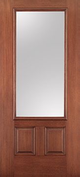 WDMA 34x80 Door (2ft10in by 6ft8in) Patio Mahogany Fiberglass Impact French Door 3/4 Lite 2 Panel Clear 6ft8in 1