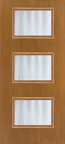 WDMA 34x80 Door (2ft10in by 6ft8in) Exterior Oak Fiberglass Door Ari 3-Lite Chinchilla 6ft8in 2