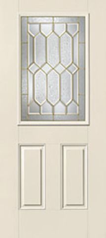 WDMA 34x80 Door (2ft10in by 6ft8in) Exterior Smooth CrystallineTM Half Lite 2 Panel Star Single Door 1