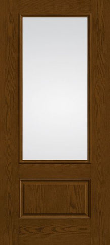 WDMA 34x80 Door (2ft10in by 6ft8in) Exterior Oak Low-E 3/4 Lite 1 Panel Fiberglass Single Door 1