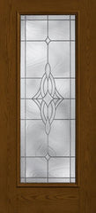 WDMA 34x80 Door (2ft10in by 6ft8in) Exterior Oak Wellesley Full Lite W/ Stile Lines Fiberglass Single Door 1