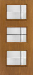 WDMA 34x80 Door (2ft10in by 6ft8in) Exterior Oak Fiberglass Door Ari 3-Lite Axis 6ft8in 2