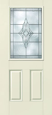 WDMA 34x80 Door (2ft10in by 6ft8in) Exterior Smooth Fiberglass Impact Door 1/2 Lite 2 Panel Wellesley 6ft8in 1