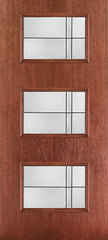 WDMA 34x80 Door (2ft10in by 6ft8in) Exterior Mahogany Fiberglass Door Ari 3-Lite Axis 6ft8in 2