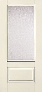 WDMA 34x80 Door (2ft10in by 6ft8in) Exterior Smooth Fiberglass Impact Door 3/4 Lite 1 Panel Granite 6ft8in 1