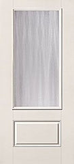 WDMA 34x80 Door (2ft10in by 6ft8in) Patio Smooth Fiberglass Impact Door 3/4 Lite 1 Panel Chinchilla 6ft8in 1