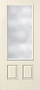 WDMA 34x80 Door (2ft10in by 6ft8in) Patio Smooth Fiberglass Impact Door 3/4 Lite 2 Panel Rainglass 6ft8in 1