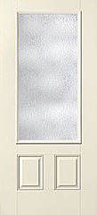 WDMA 34x80 Door (2ft10in by 6ft8in) Patio Smooth Fiberglass Impact Door 3/4 Lite 2 Panel Rainglass 6ft8in 1
