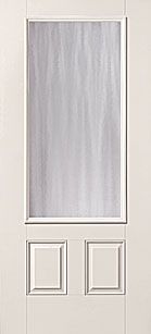 WDMA 34x80 Door (2ft10in by 6ft8in) Exterior Smooth Fiberglass Impact Door 3/4 Lite 2 Panel Chinchilla 6ft8in 1