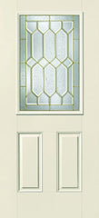 WDMA 34x80 Door (2ft10in by 6ft8in) Exterior Smooth Fiberglass Impact Door 1/2 Lite 2 Panel Crystalline 6ft8in 1