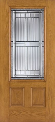 WDMA 34x80 Door (2ft10in by 6ft8in) Exterior Oak Fiberglass Door 3/4 Lite Saratoga 6ft8in 1