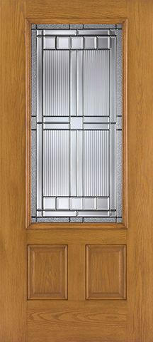 WDMA 34x80 Door (2ft10in by 6ft8in) Exterior Oak Fiberglass Door 3/4 Lite Saratoga 6ft8in 1
