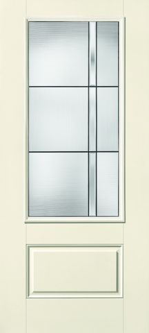 WDMA 34x80 Door (2ft10in by 6ft8in) Exterior Smooth Fiberglass Impact Door 3/4 Lite 1 Panel Axis 6ft8in 1