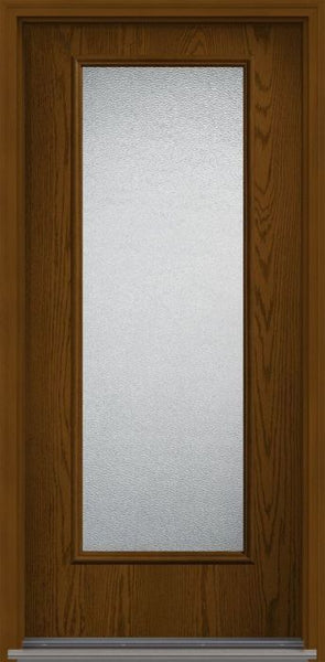 WDMA 34x80 Door (2ft10in by 6ft8in) Exterior Oak Granite Full Lite Flush Fiberglass Single Door 1
